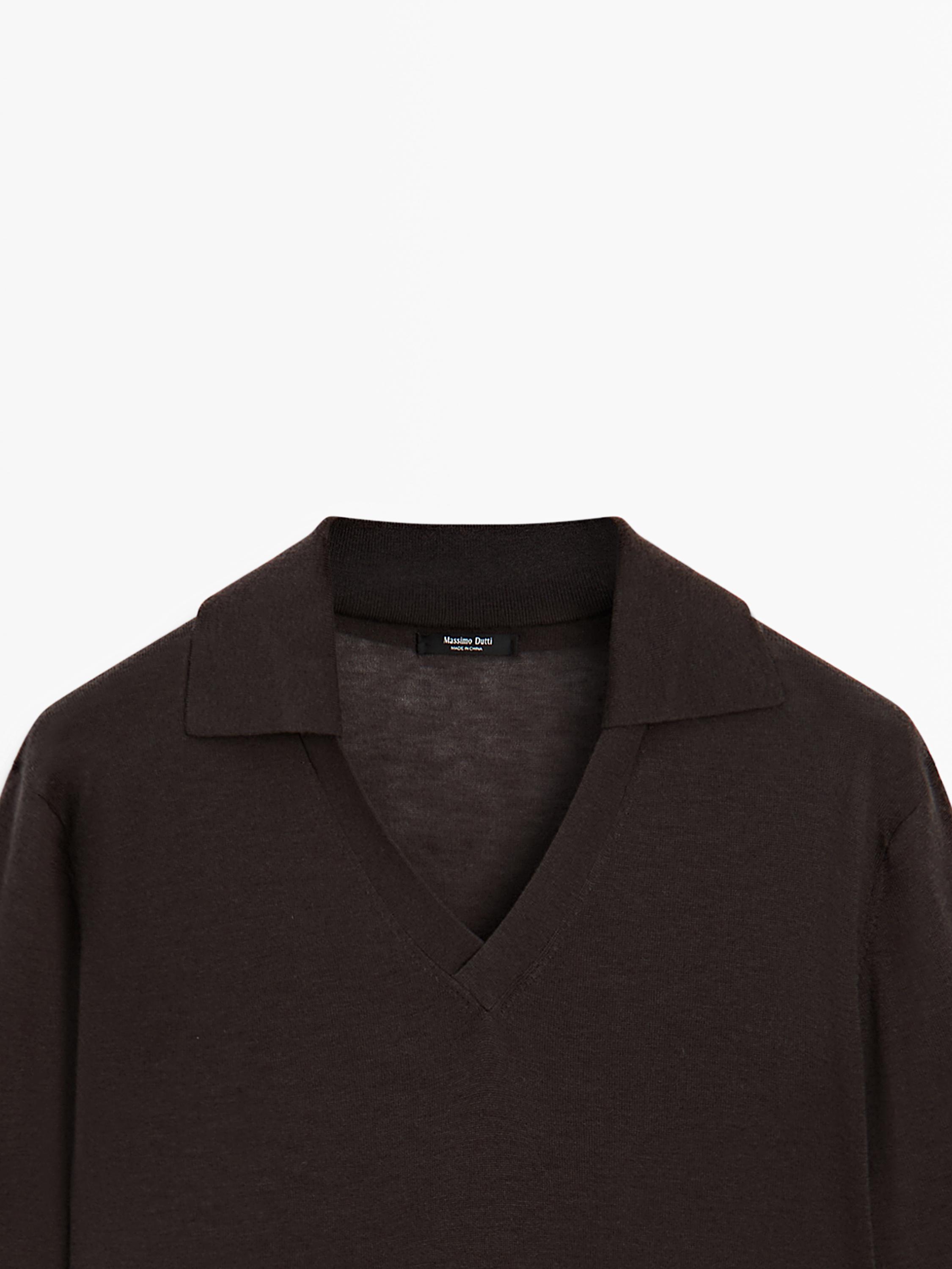 Oversize silk and wool blend knit sweater